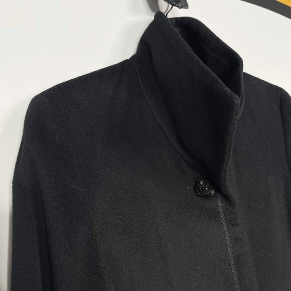 Dale Dressin Womens 2 Black Amicale Pure Cashmere Pea Coat Jacket Made in USA - Picture 7 of 13